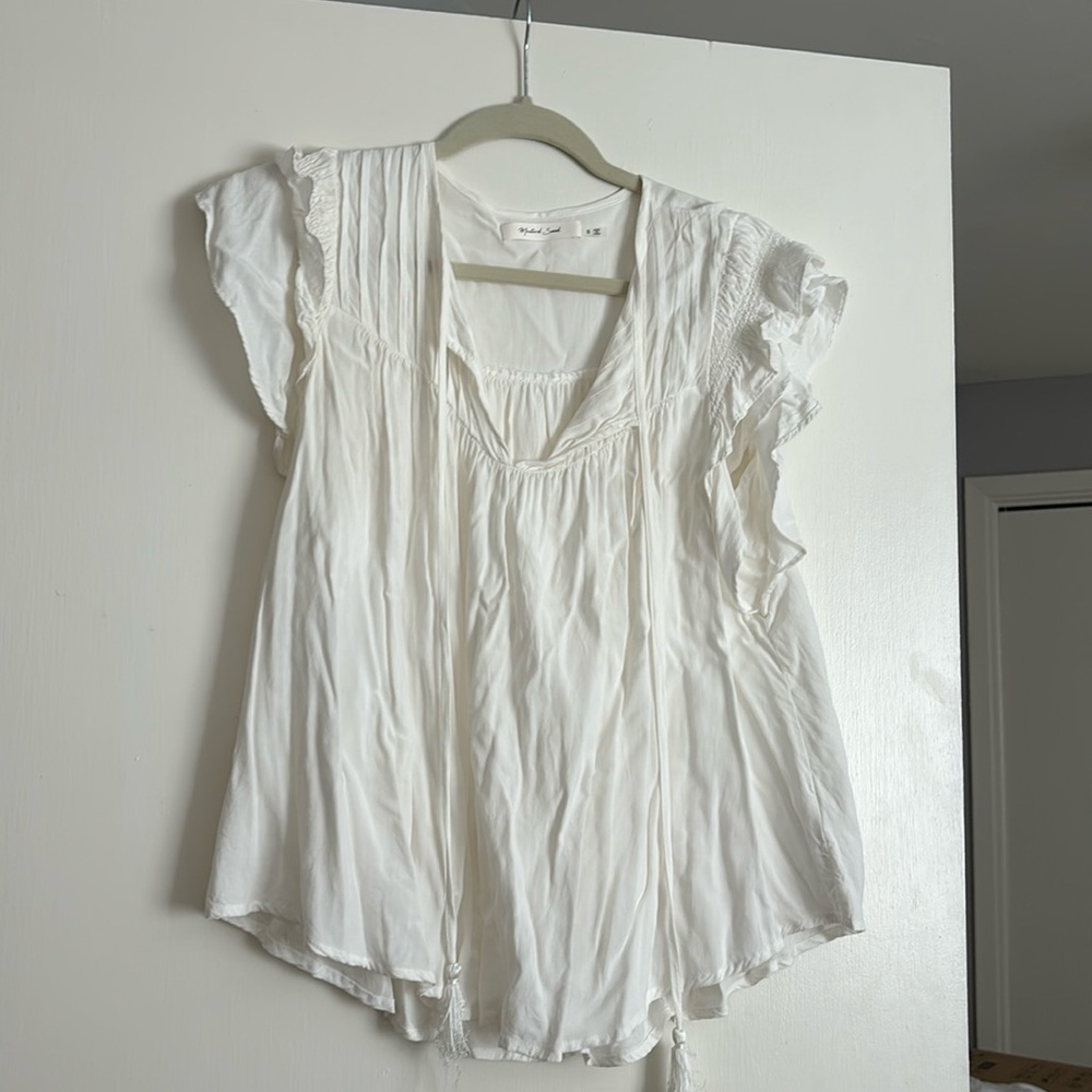 Mustard Seed Cream Small Top with ties